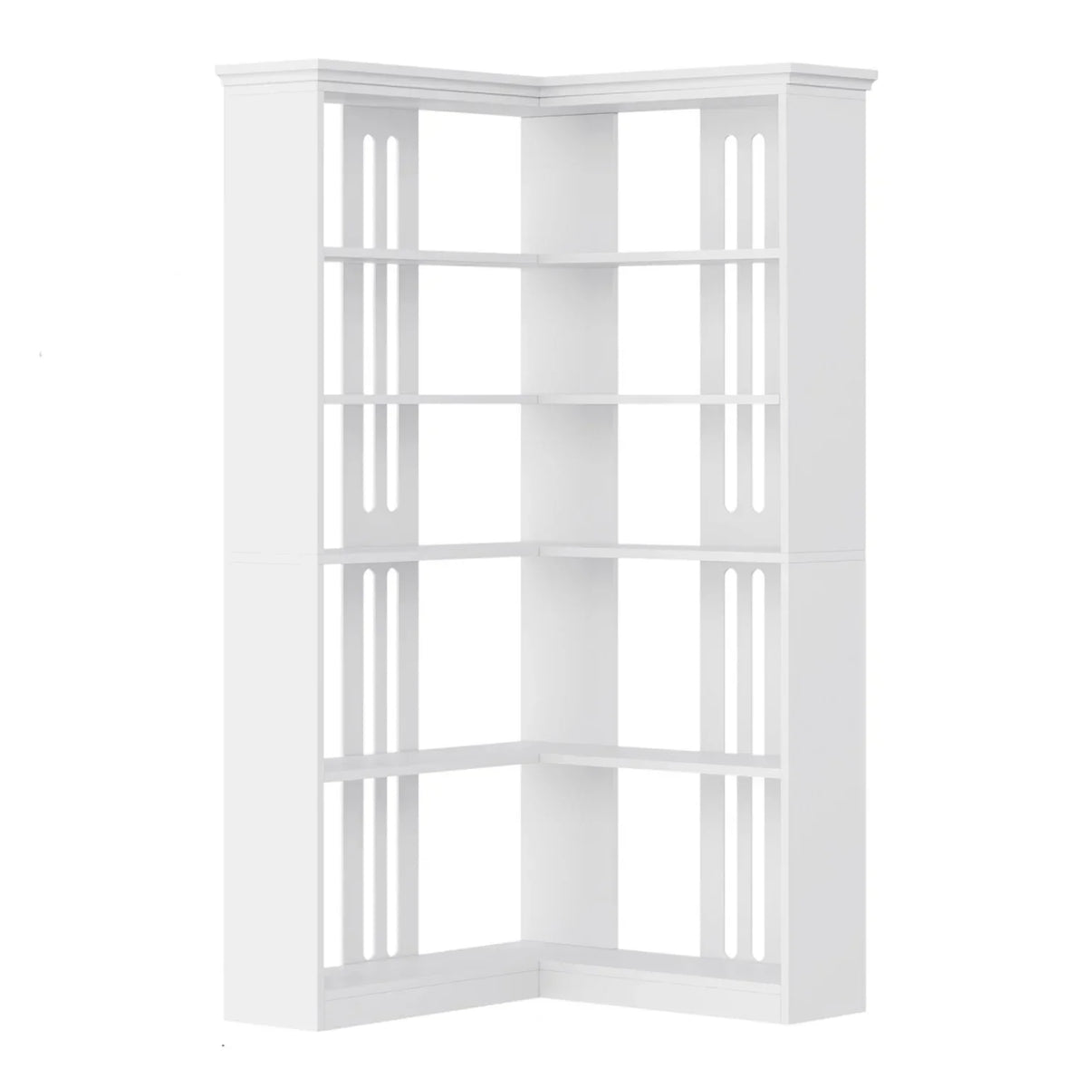 2026 NewEuKer 5 Tier Corner Bookcase, L-Shaped Bookshelf with Large Storage Capacity for Living Room, Bedroom, Office (Half Panel, Retro Brown)