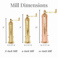 2026 NewAlexander Home Greek Pepper Mill, 8 Inch Tall, Manual Grinder, Brass