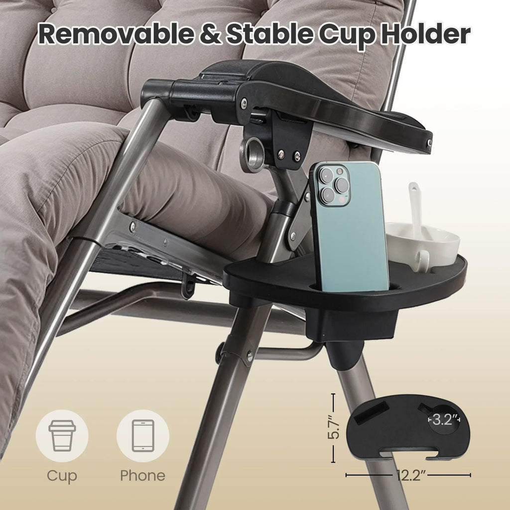 2026 NewNaipo Zero Gravity Chair, Outdoor Foldable Padded Lounge Chair Recliner with Side Table, 353lbs Lounge Chair Sleep Relaxing, Winner