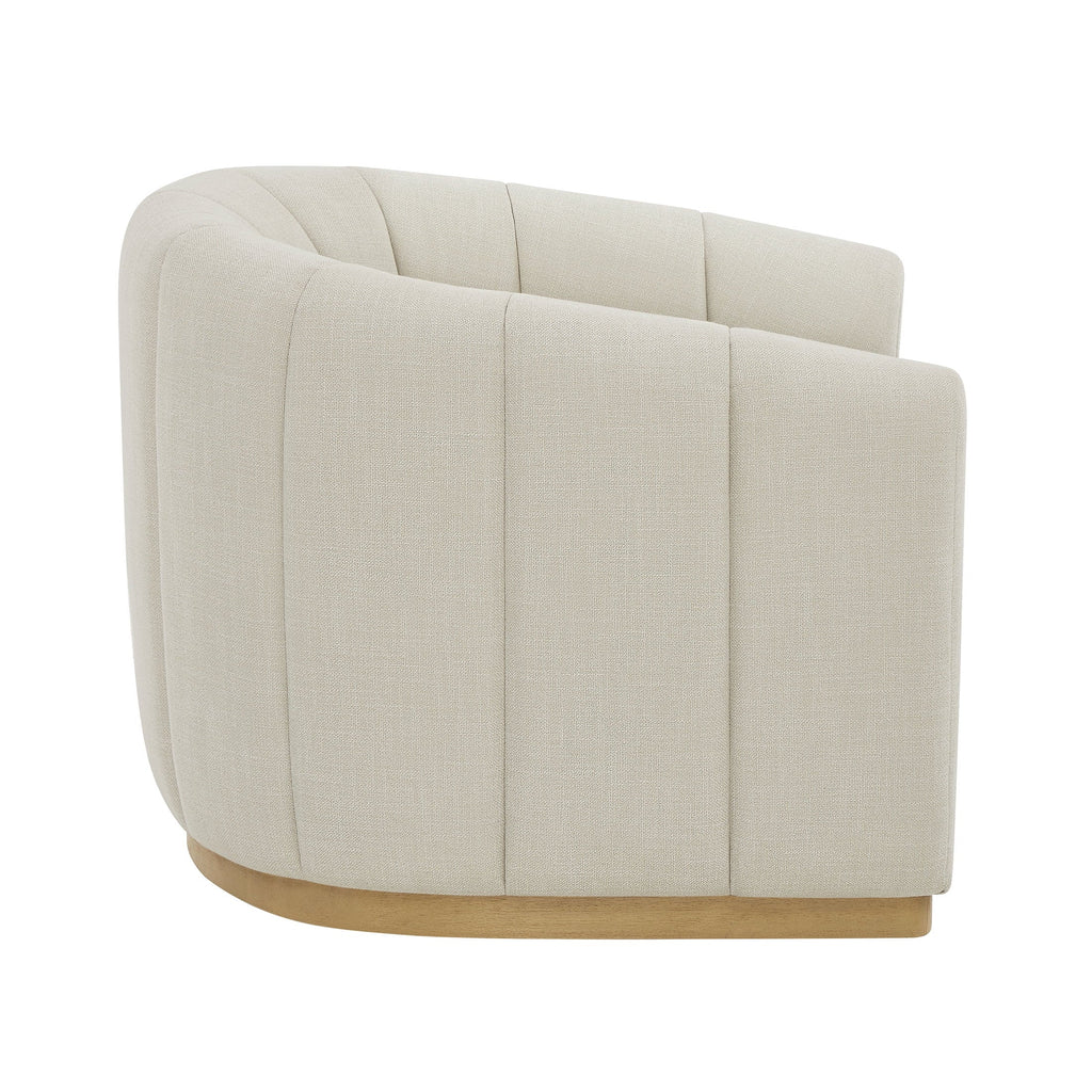 2026 NewBetter Homes & Gardens Lillian Accent Swivel Chair, Cream Linen