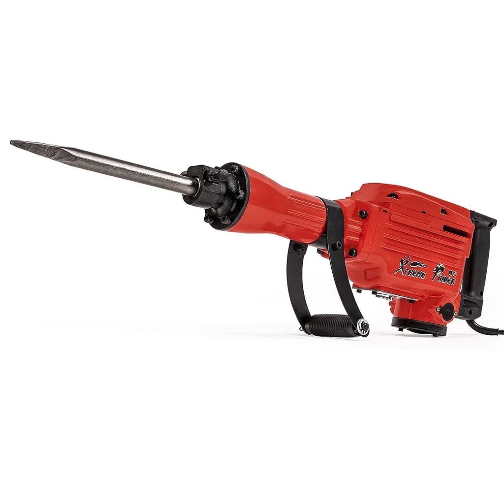 2026 NewXtremepowerUS Demolition Jack Hammer Heavy Duty, 2200W Electric Jackhammer With Scraping Chisel, 1800BPM Power Drill Concrete Breaker Bar Point & Chisel Bits Chisel Set, Red