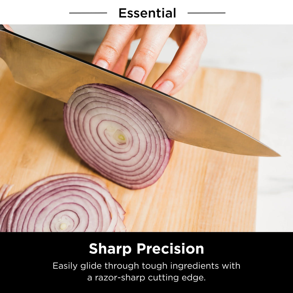 2026 NewNinja Foodi NeverDull 10-Piece Stainless Steel Essential Knife System with Sharpener, K12010 Black/Gray