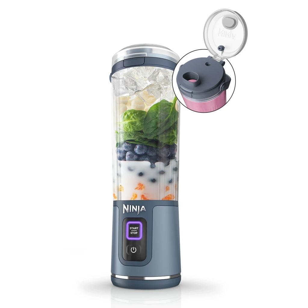 2026 NewNinja Blast Portable Blender, Cordless, 18oz. Vessel, Personal Blender for Shakes & Smoothies, BPA Free, Leakproof Lid & Sip Spout, USB-C Rechargeable, Dishwasher Safe Parts, Metallic Purple,