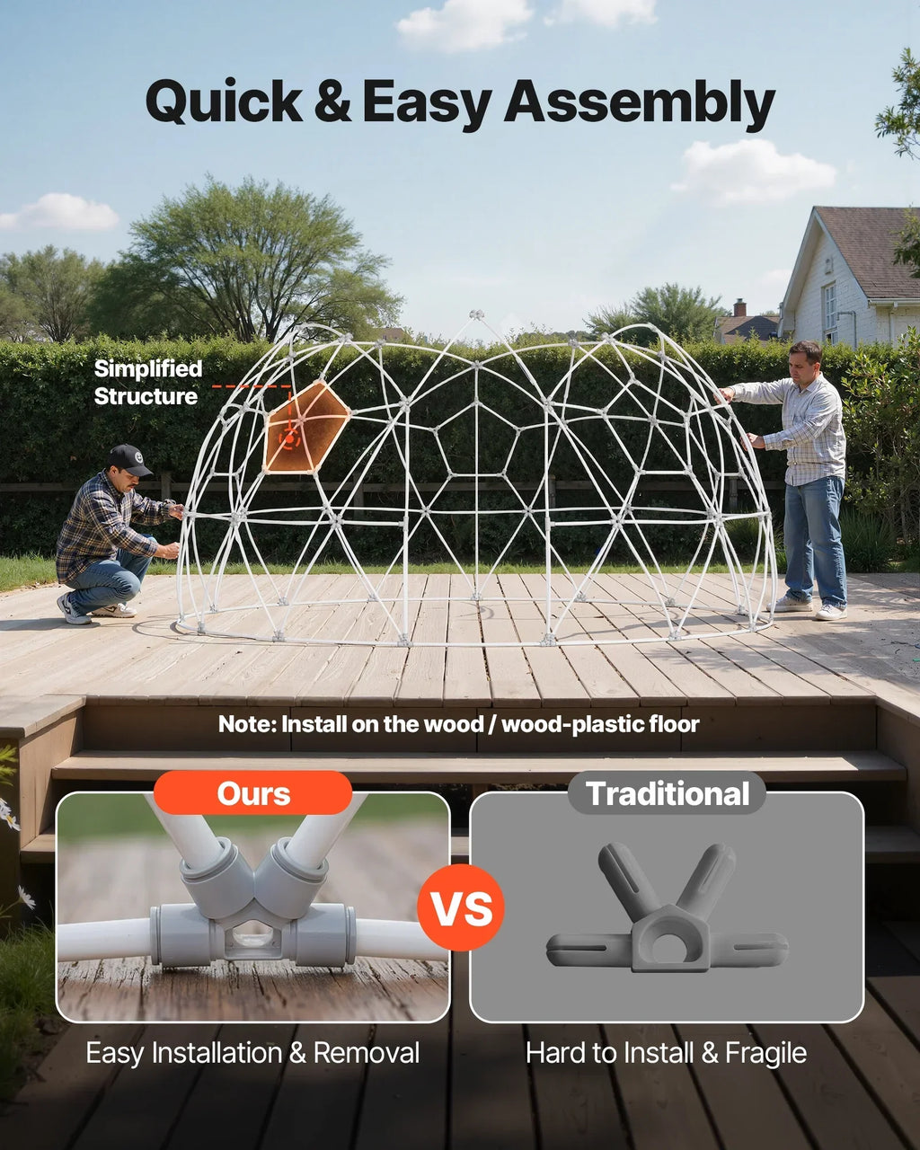 2026 NewVEVOR Garden Dome Tent, 12 x 7.2 ft Outdoor Clear Bubble Tent for 4-7 Person, Weatherproof Geodesic Dome Greenhouse with Window, PVC Igloo Tents for Backyard Patios Camping Party Wedding