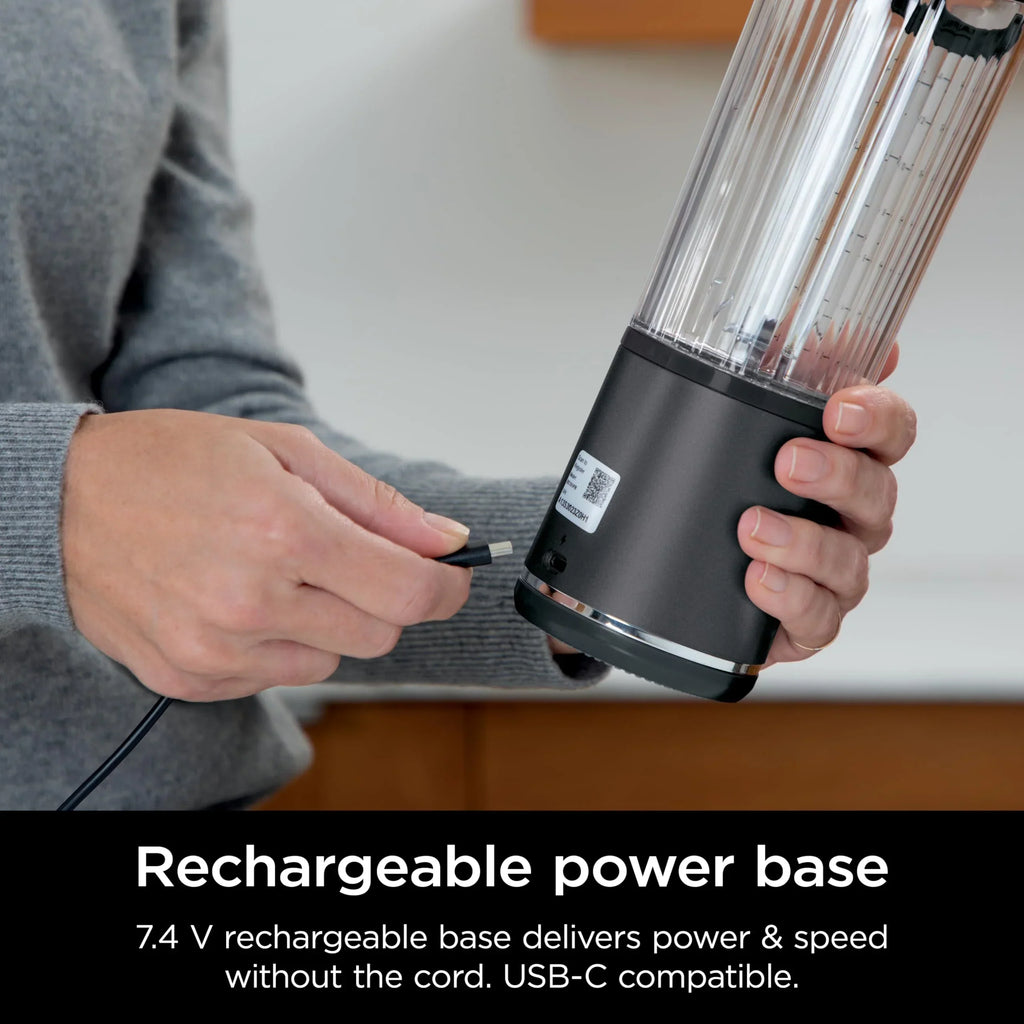 2026 NewNinja Blast Portable Blender, Cordless, 18oz. Vessel, Personal Blender for Shakes & Smoothies, BPA Free, Leakproof Lid & Sip Spout, USB-C Rechargeable, Dishwasher Safe Parts, Metallic Purple,