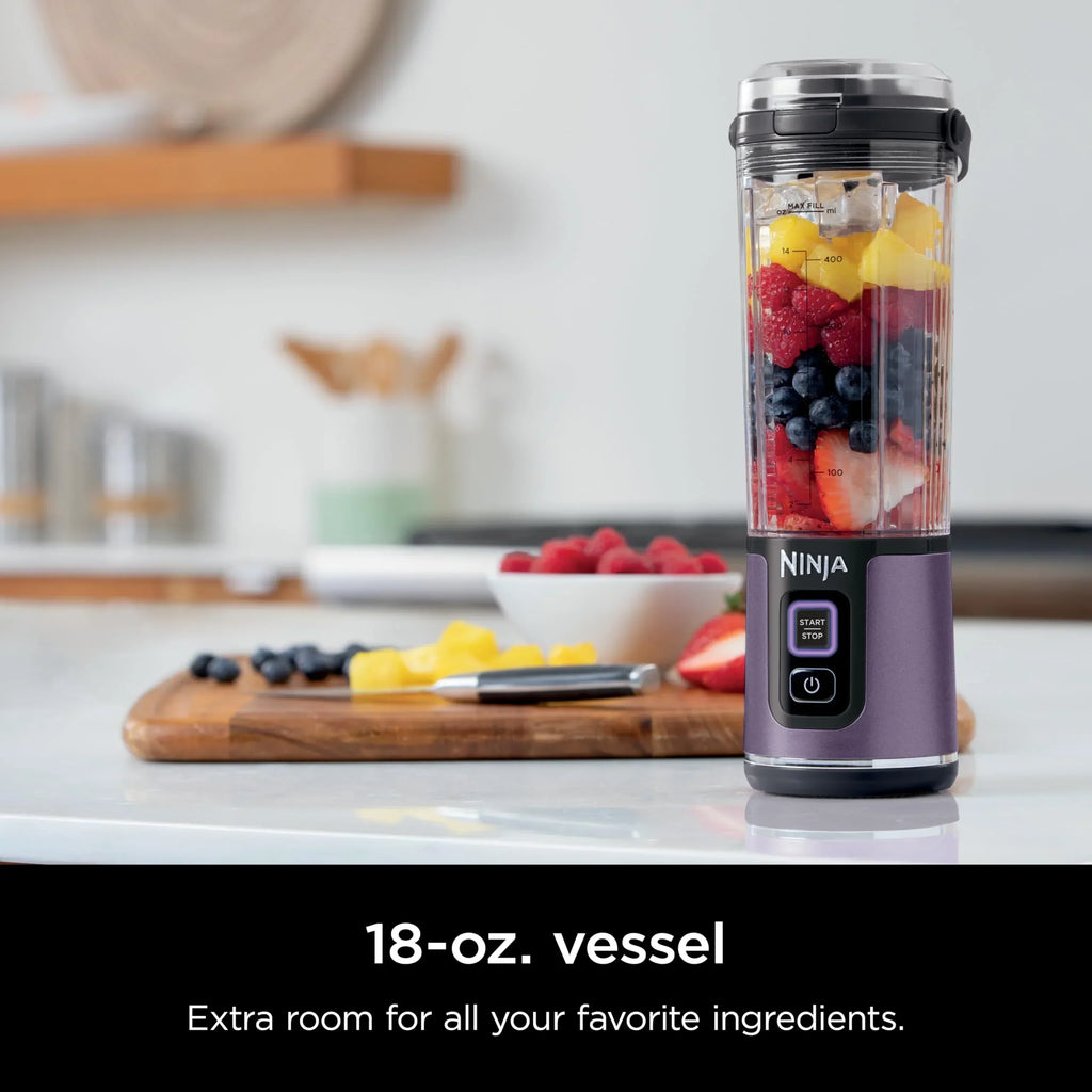 2026 NewNinja Blast Portable Blender, Cordless, 18oz. Vessel, Personal Blender for Shakes & Smoothies, BPA Free, Leakproof Lid & Sip Spout, USB-C Rechargeable, Dishwasher Safe Parts, Metallic Purple,