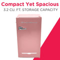 2026 NewFrigidaire EFR376-C-PINK 3.2-Cu.-Ft. 65-Watt Retro Bar Fridge with Side Bottle Opener (Pink)