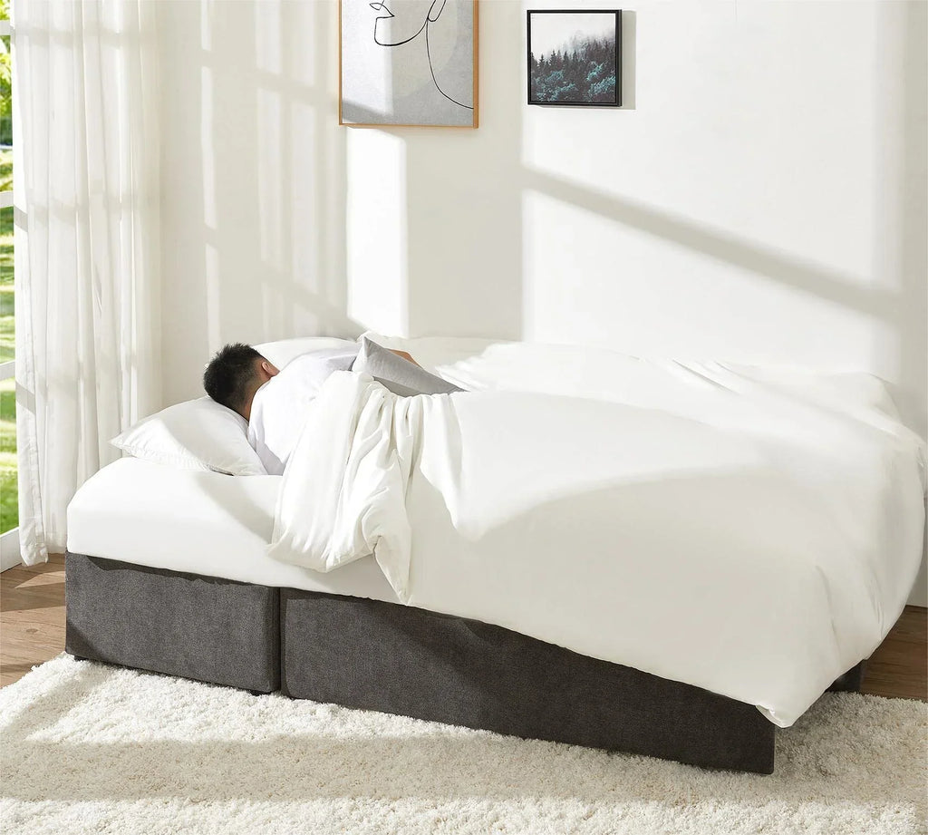 2026 NewVANACC Sofa Bed, Adult Sleeper Sofa with Storage Chaise, Pull Out Couch for Bed Room, Gray Chenille