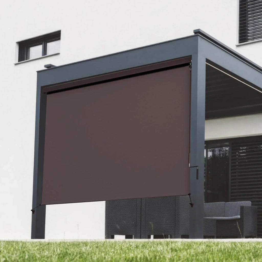 2026 NewSuperjoe Outdoor Roller Shade for Patio, Cordless Blackout Waterproof Blind, UV Block, 4'L x 6'W