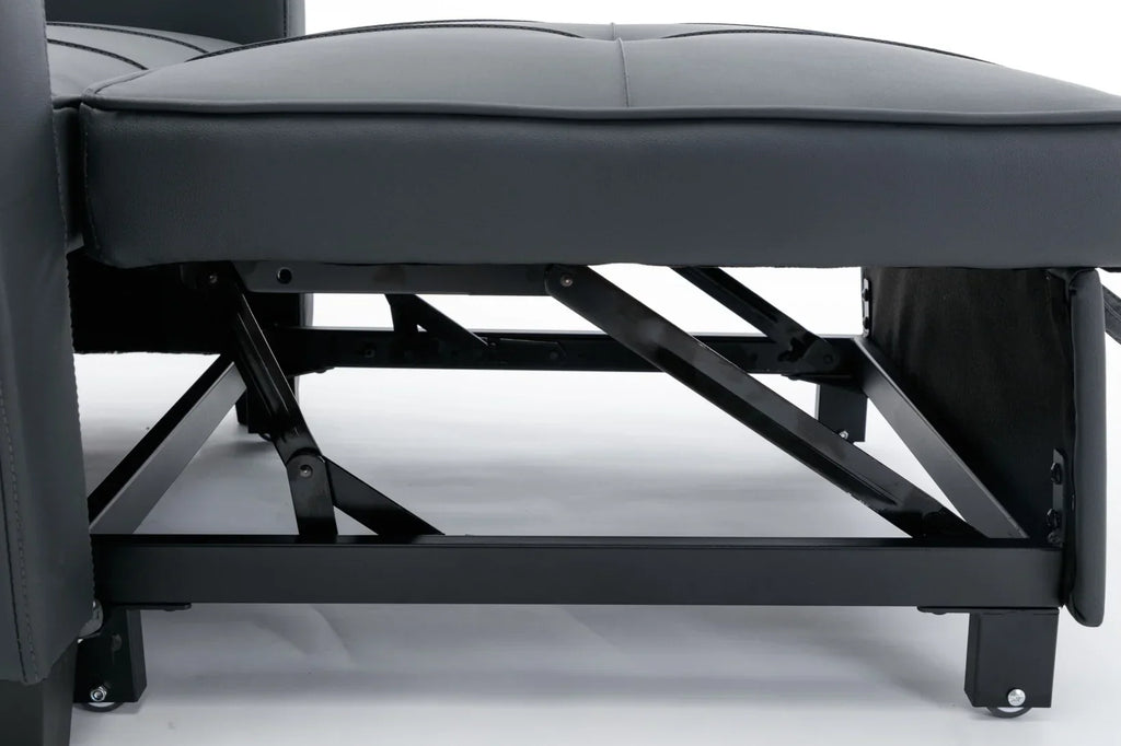 2026 NewConvertible Futon Sofa Bed, 3-in-1 Multi-Functional Sleeper Chair Bed with USB Ports, Adjustable Backrest Recliner,for Living Room Bedroom Small Space, Tech Cloth, Dark Grey