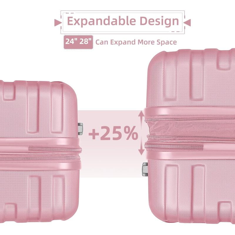 2026 NewLuggage Sets 6 Piece with Duffel Bags, Hardside Expandable Suitcases with Spinner Wheels TSA Lock, Cream