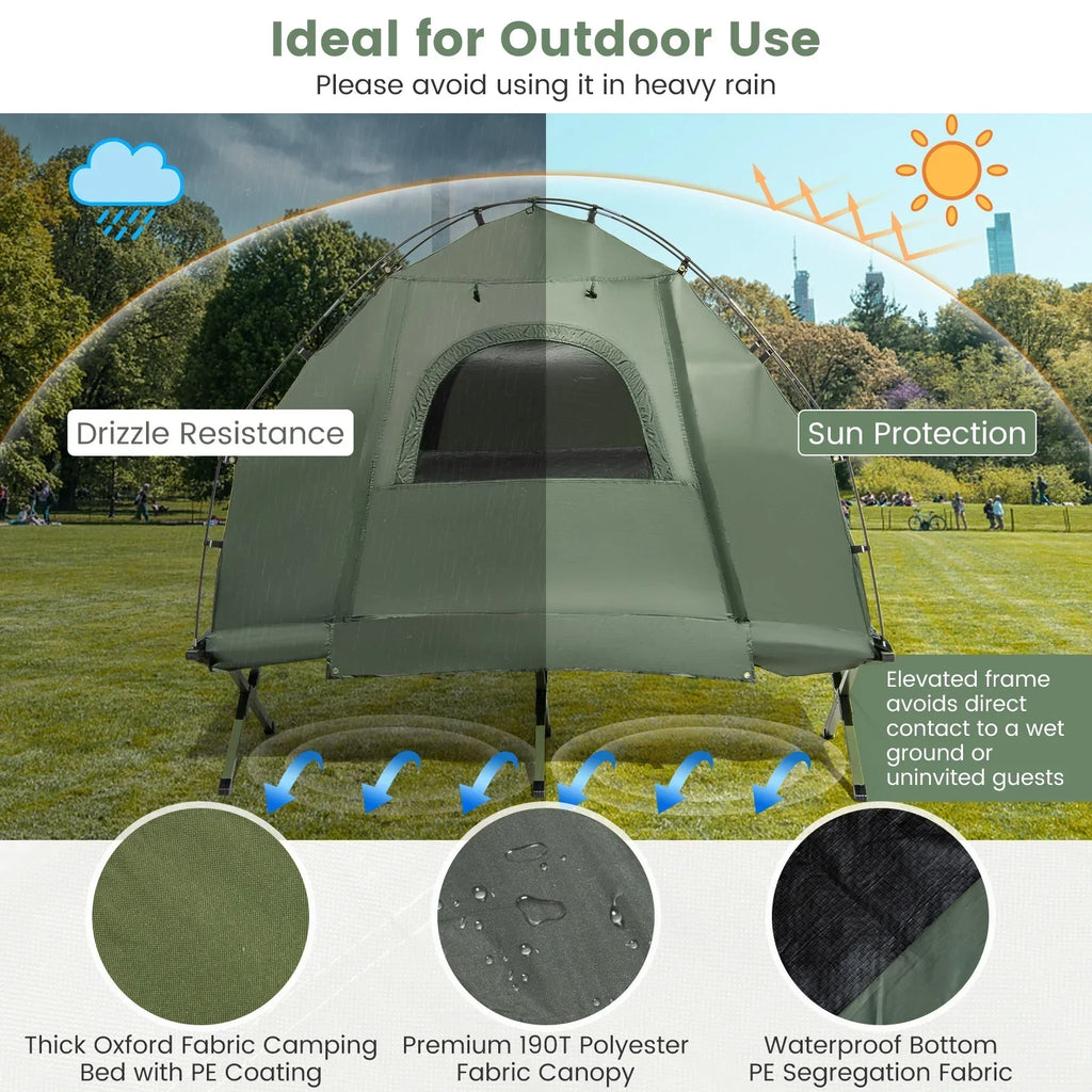 2026 NewGoplus 1-Person Waterproof Camping Tent Cot with Air Mattress, Pillow, Sleeping Bag