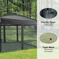 2026 NewAoodor 12'x12' Pop Up Canopy with Removable Mesh Sidewalls, Outdoor Portable Instant Shelter Tent-Black