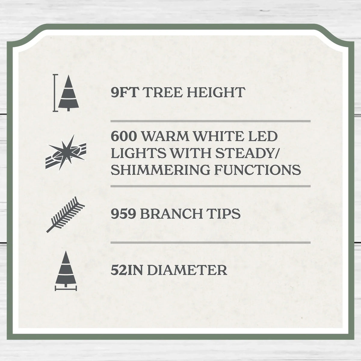 2026 New9' Pre-Lit Green Cypress Artificial Christmas Tree with 600 Warm White Twinkle LED Lights, by My Texas House