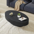 2026 NewFFH 43.7 inch Oval Coffee Table for Living Room,Handcraft Rustic Corner Coffee Table Nature Wood Relief Sturdy Pedestal for Apartmen,Side Table Centre Table,Nature Wood
