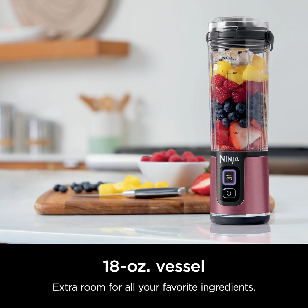 2026 NewNinja Blast Portable Blender, Cordless, 18oz. Vessel, Personal Blender for Shakes & Smoothies, BPA Free, Leakproof Lid & Sip Spout, USB-C Rechargeable, Dishwasher Safe Parts, Metallic Purple,