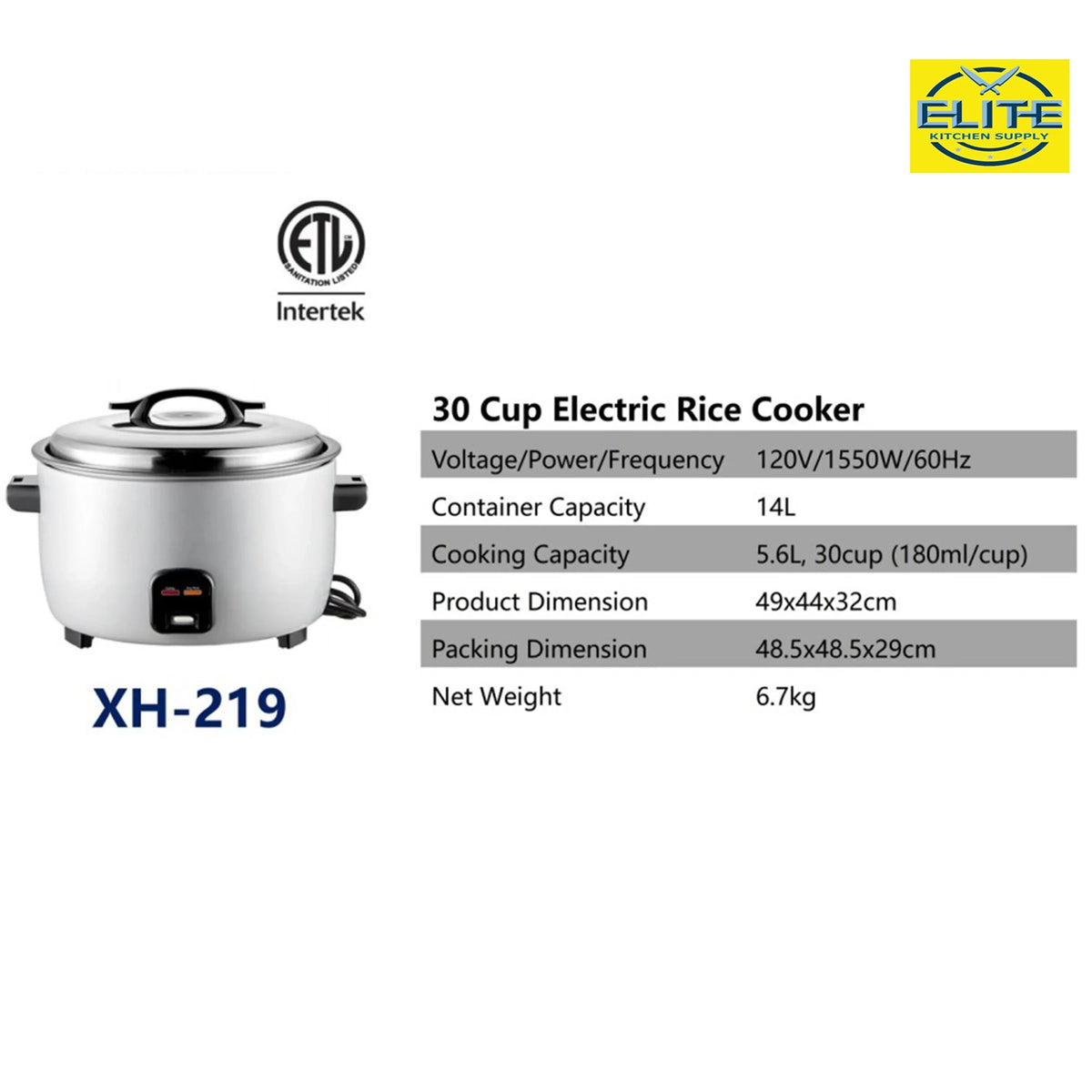2026 NewNSF Commercial Rice Cooker Warmer 30 Cup Uncooked Rice, 120V Rice Cooker 1550W