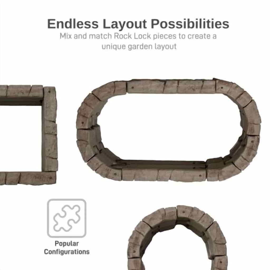 2026 NewRTS Home Accents Rock Lock Raised Garden Bed Straight Rock (Pack of 2)
