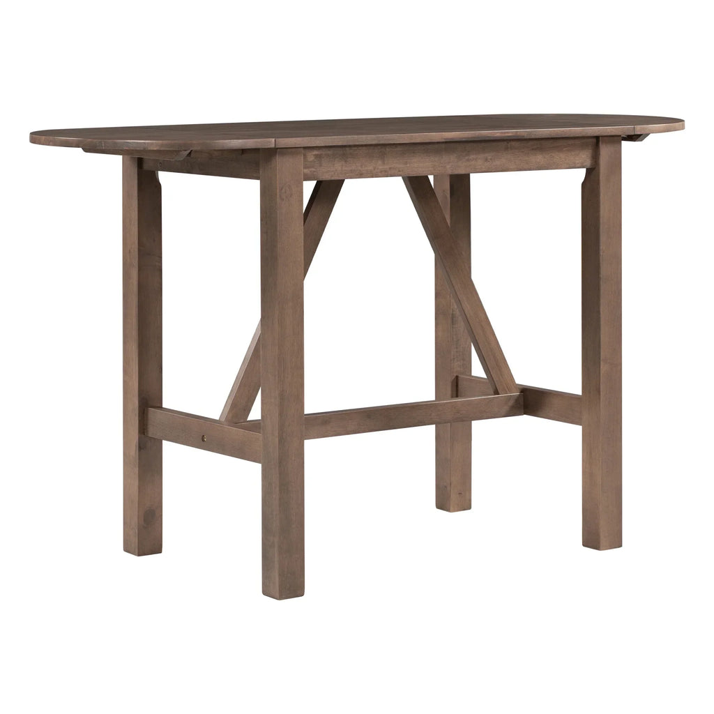 2026 NewHarper & Bright Designs 3 Piece Wood Folding Dining Table Set Drop Leaf Table with 2 Padded Counter Height Dining Chairs for Small Place, Brown
