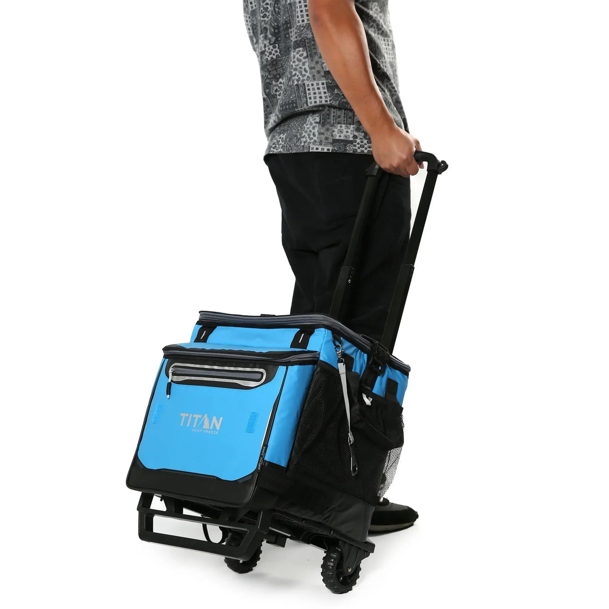 2026 NewArctic Zone Titan Deep Freeze 60(50+10) Can/40 Quart Wheeled Cooler - Process Blue