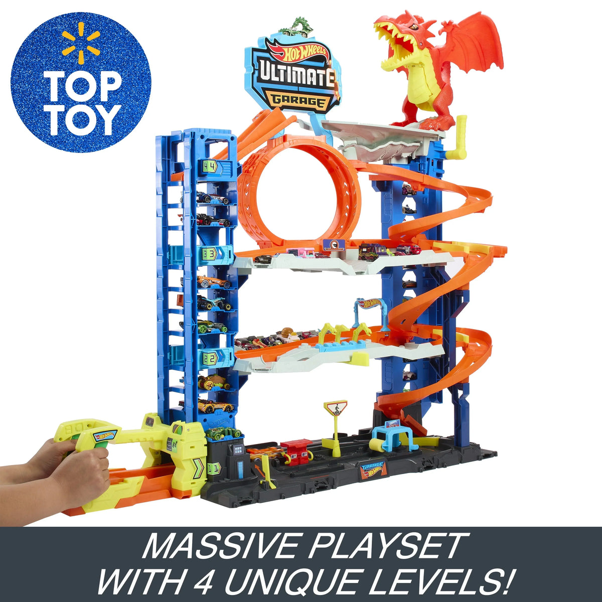 2026 NewHot Wheels City Ultimate Garage Playset with 2 Die-Cast Cars, Toy Storage for 50+ Cars