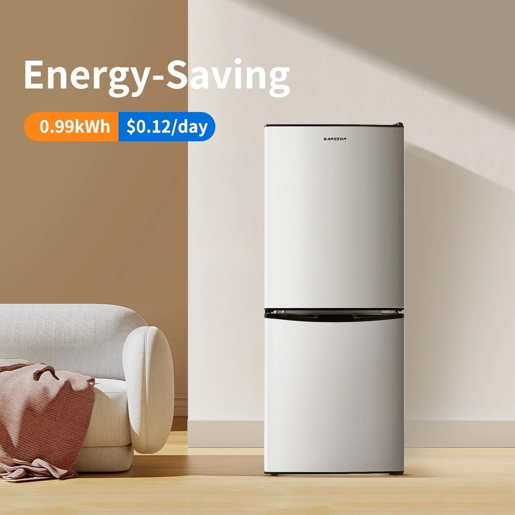 2026 NewBANGSON 4.0 Cu.ft Small Refrigerator with Freezer,2 Door, Small Fridge with Freezer with Bottom Freezer,Silver