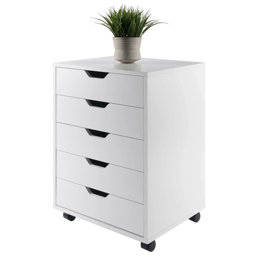 2026 NewWinsome Halifax 5-Drawer Mobile Cabinet 10519, White Finish