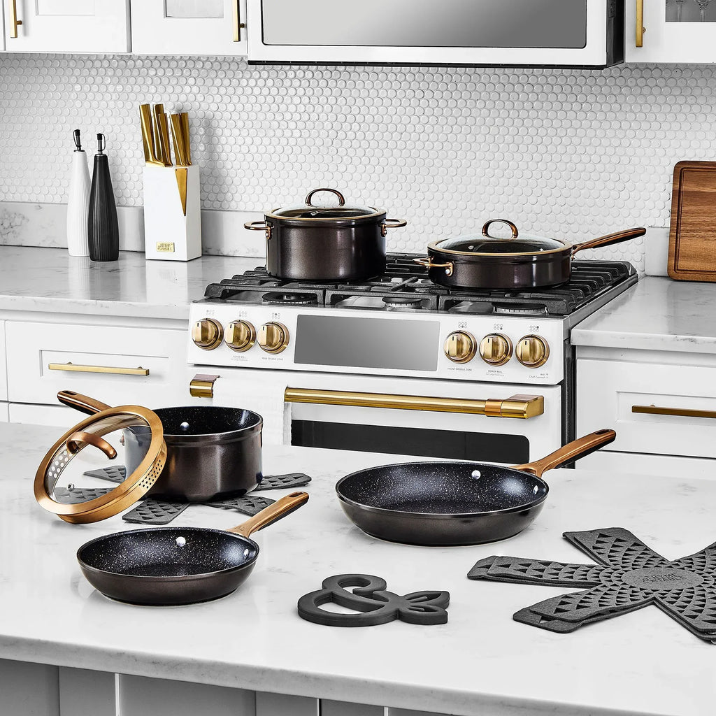 2026 NewThyme & Table Supreme 12-Piece Non-Stick Cookware Set, Pots and Pans Set- Bronze