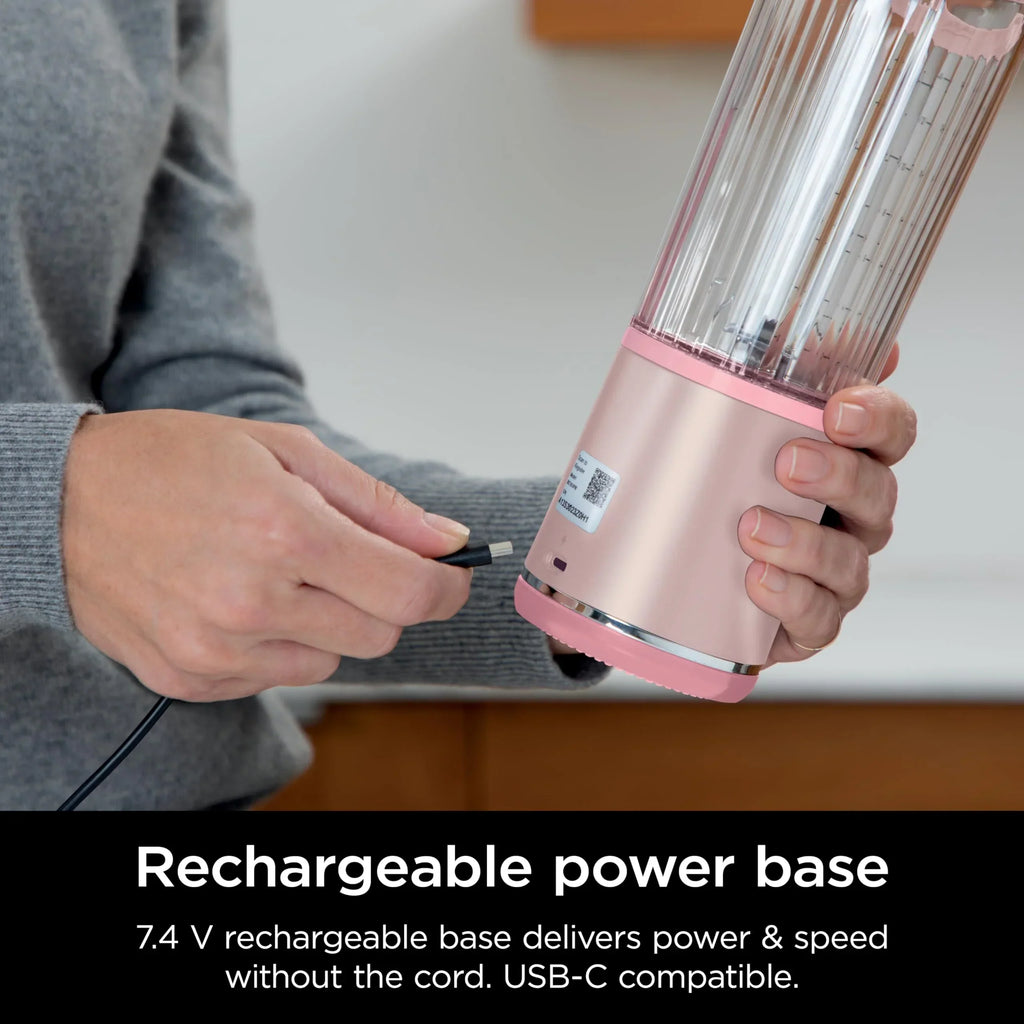 2026 NewNinja Blast Portable Blender, Cordless, 18oz. Vessel, Personal Blender for Shakes & Smoothies, BPA Free, Leakproof Lid & Sip Spout, USB-C Rechargeable, Dishwasher Safe Parts, Metallic Purple,
