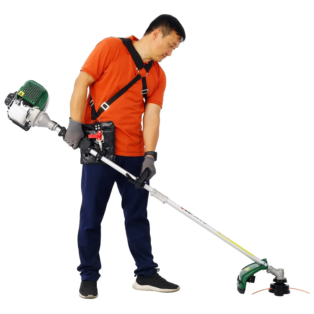 2026 New4 in 1 Multi-Functional Trimming Tool, 31CC 4-Cycle Garden Tool System with Gas Pole Saw, Hedge Trimmer, Grass Trimmer, and Brush Cutter EPA Compliant, Green