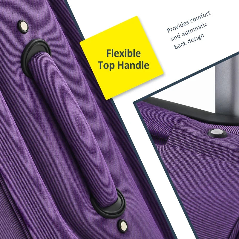 2026 NewSoftside Luggage Expandable 3 Piece Set Suitcase Upright Spinner Softshell Lightweight Luggage Travel Set