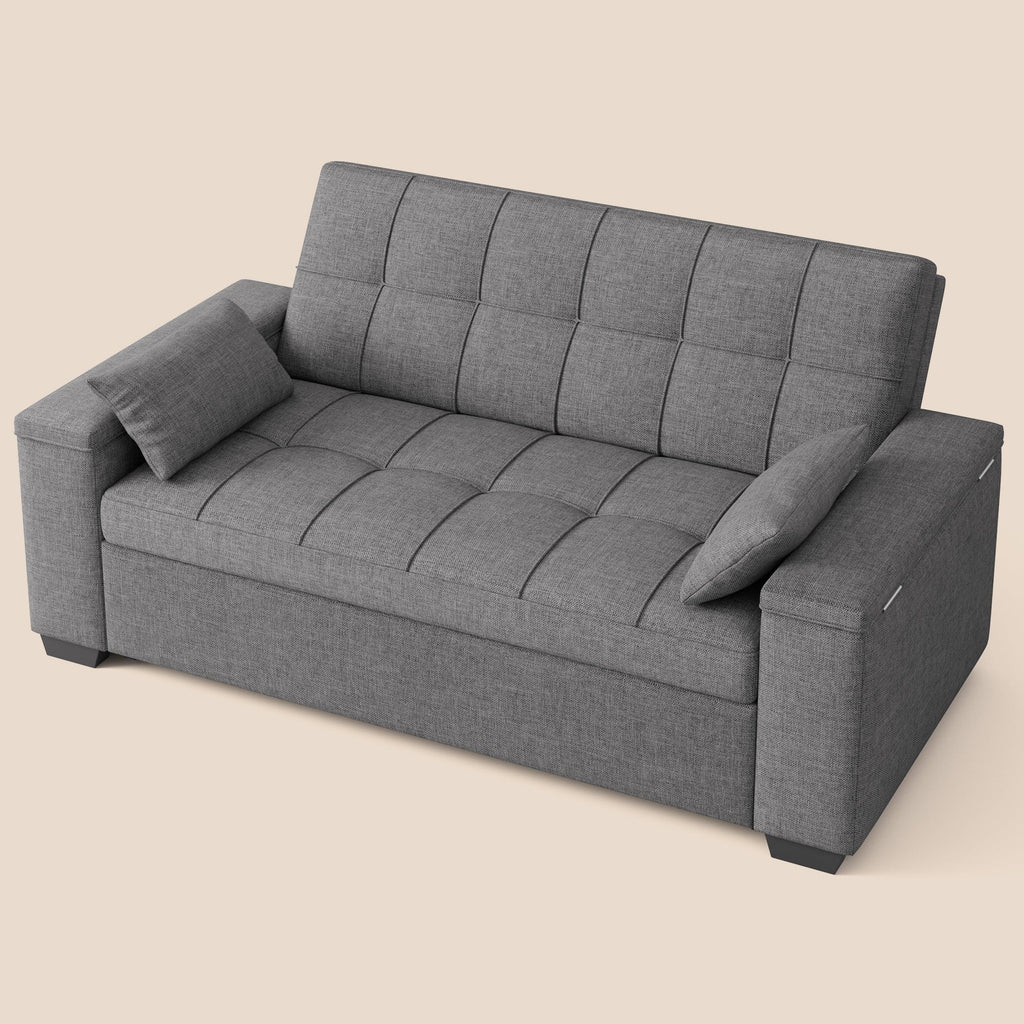 2026 NewSofa Bed, Lofka 3-in-1 Convertible Sleeper Sofa with Storage, Adjustable Backrest & Pull Out Function - Sleeper Chair for Small Space, Apartment, Dark Grey