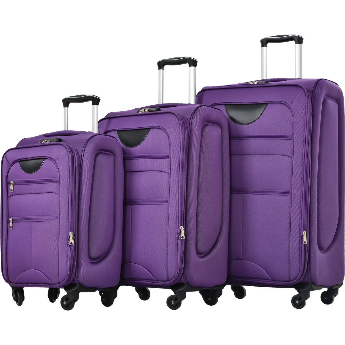 2026 NewSoftside Luggage Expandable 3 Piece Set Suitcase Upright Spinner Softshell Lightweight Luggage Travel Set