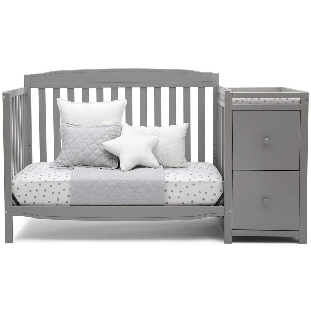 2026 NewDelta Children Mason 6-in-1 Convertible Crib and Changer. Gray