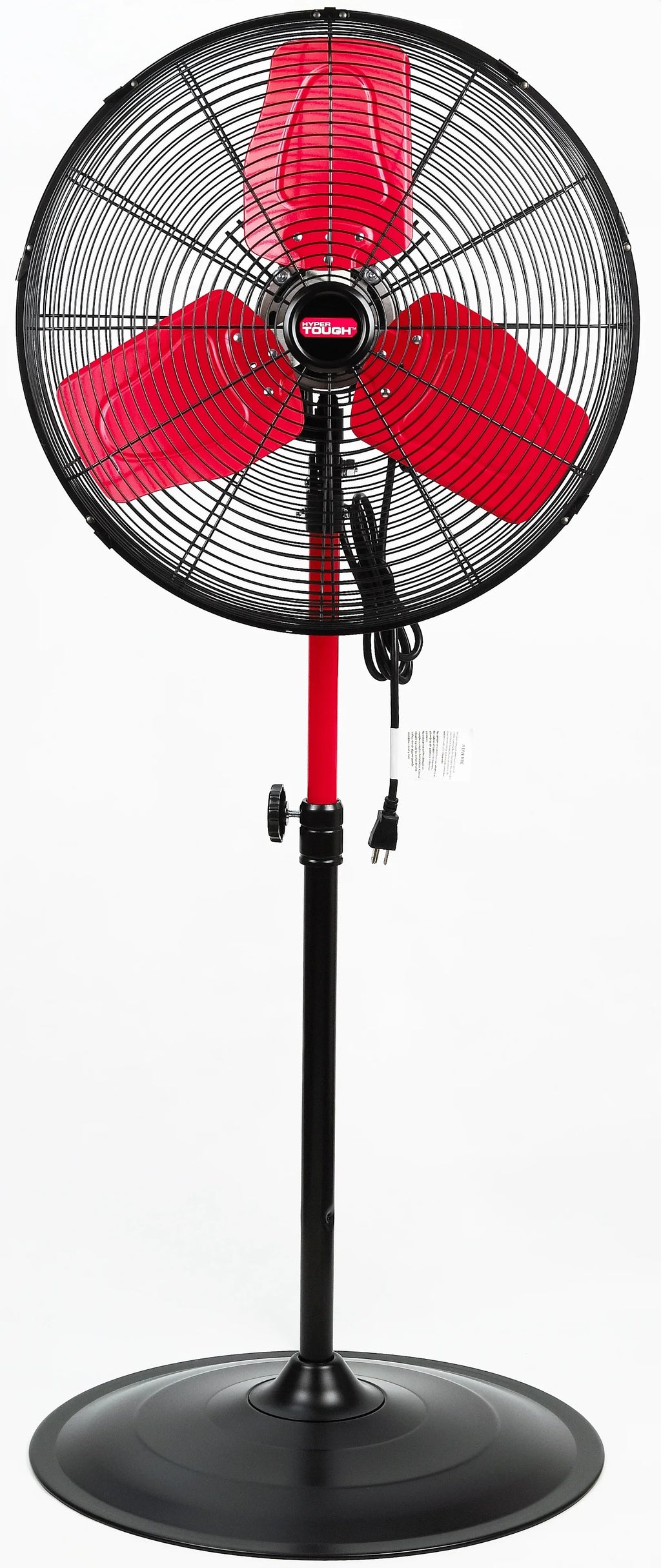 2026 NewHyper Tough 20" 3-Speed Commercial & Industrial High Velocity Oscillating Red & Black Pedestal Fan