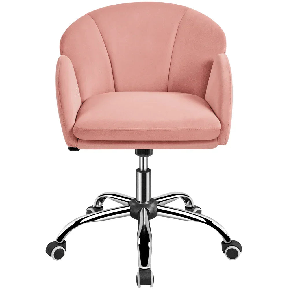 2026 NewYaheetech Modern Vanity Chair Swivel Rolling Chair with Armrests, Pink