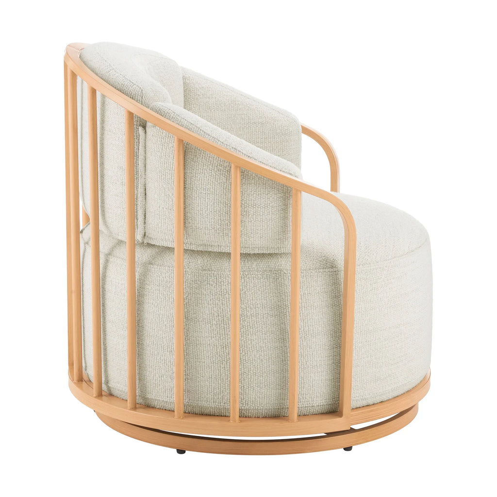 2026 NewBetter Homes & Gardens Lillian Swivel Birdcage Accent Chair, Cream Linen