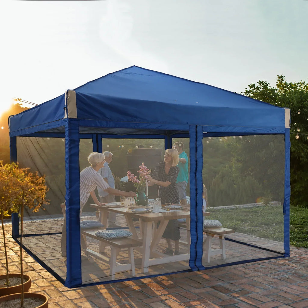 2026 NewAoodor 12'x12' Pop Up Canopy with Removable Mesh Sidewalls, Outdoor Portable Instant Shelter Tent-Black