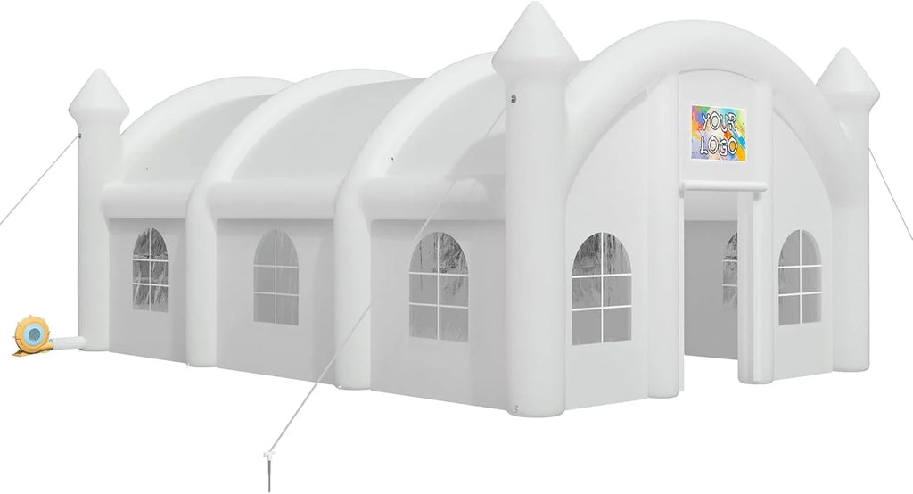 2026 NewJocisland 20x16x14 ft Large Black Inflatable Night Club Tent for Adults with 2 Side Doors, Inflatable Nightclub with Logo Area Gazebo Event House