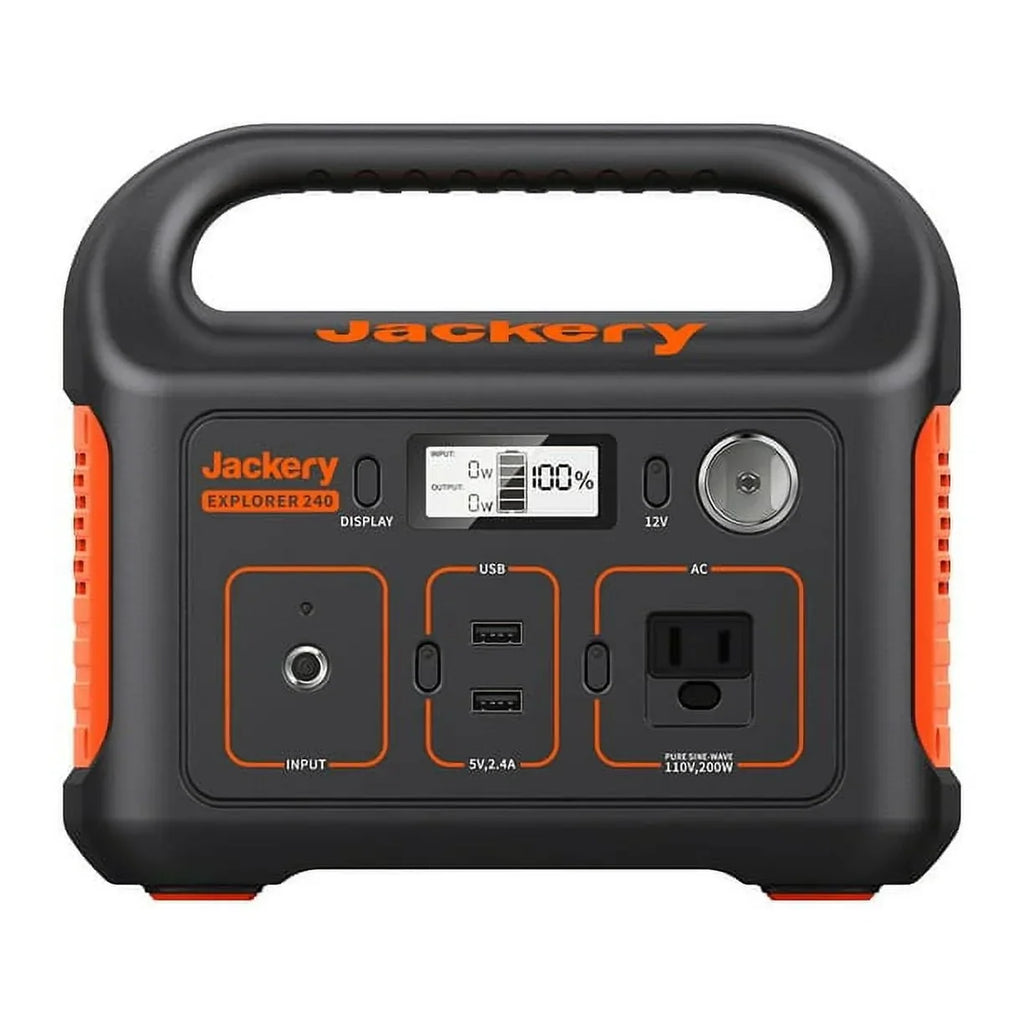 2026 NewJackery Explorer 240 Portable Power Station, 240Wh Backup Lithium Battery, 110V/200W Pure Sine Wave AC Outlet, Solar Generator (Solar Panel Not Included) for Outdoors Camping Travel Hunting Emergency