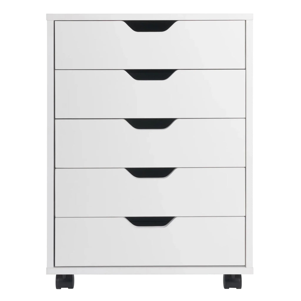 2026 NewWinsome Halifax 5-Drawer Mobile Cabinet 10519, White Finish