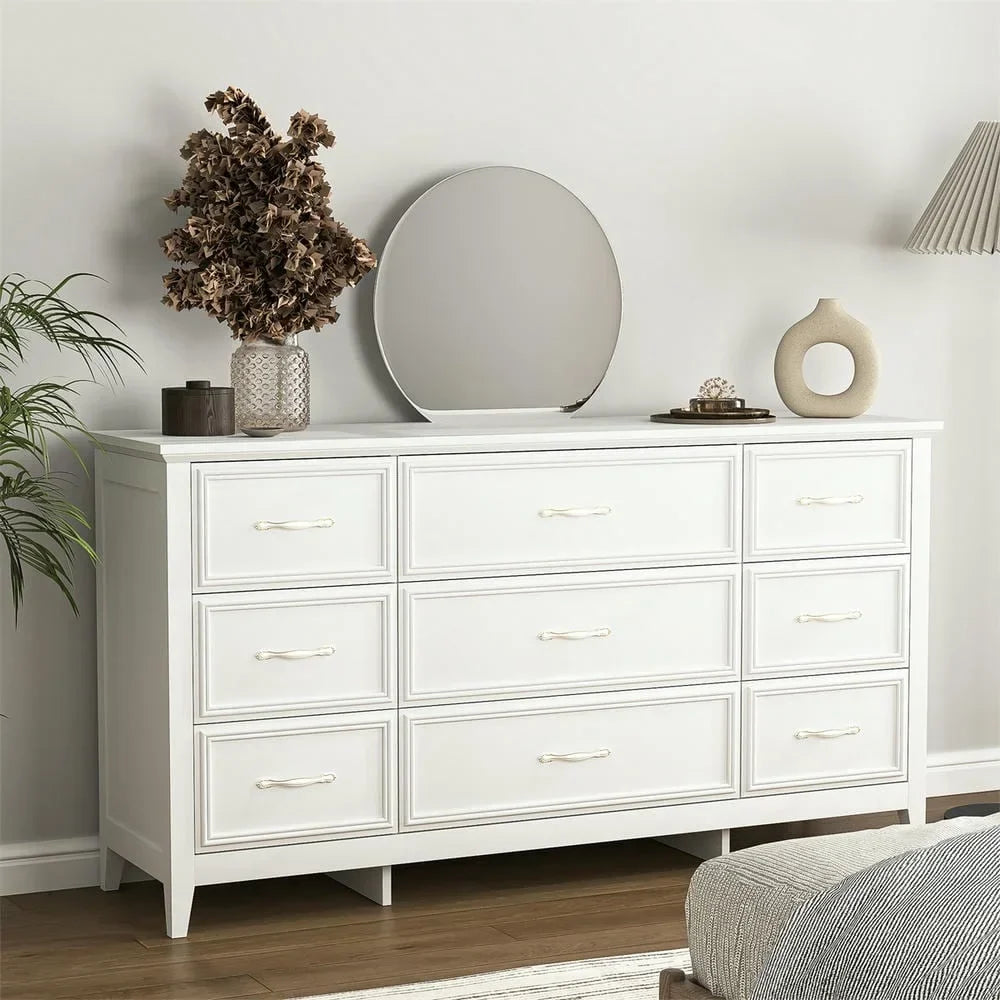 2026 NewKadyn Modern 6 Drawer Dresser Wood Cabinet,Dresser for Bedroom, Kitchen Storage Cabinet with Drawers, Chest of Drawers(Black)