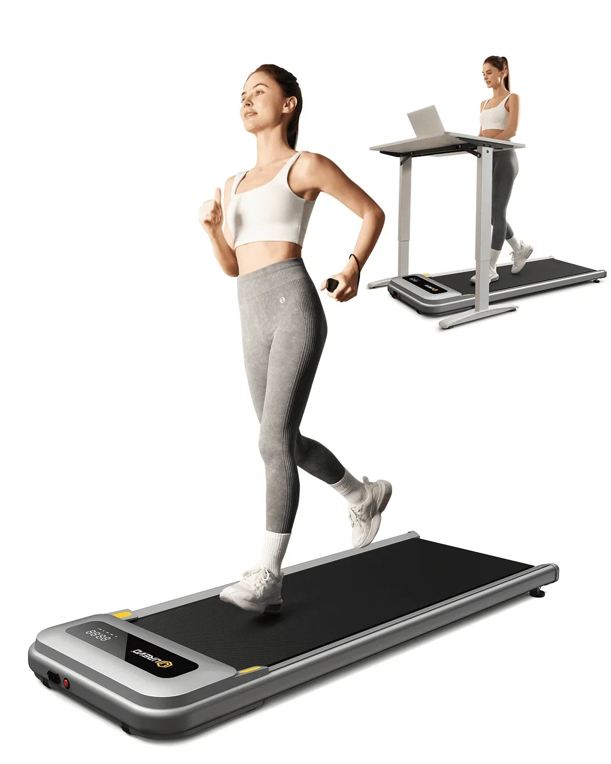 2026 NewUREVO Walking Pad Under Desks Treadmill, 2.25HP 265lb Capacity for Office Home with Remote Control