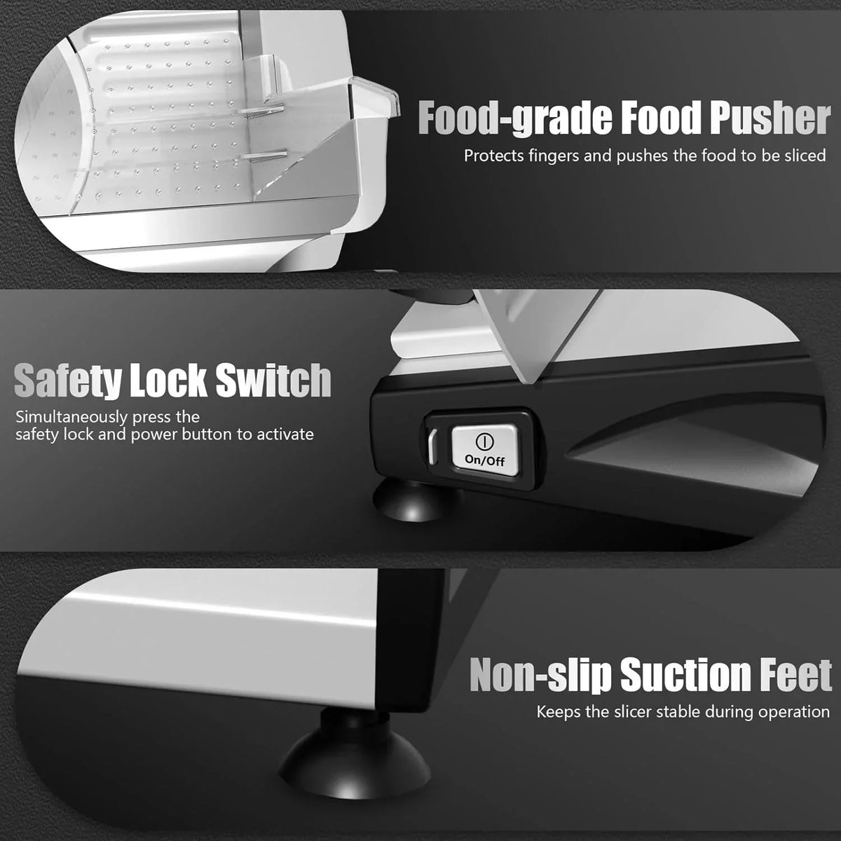 2026 NewOSTBA Meat Slicer with Quiet DC Motor, 200W Electric Deli Slicer, Dual 7.5'' Stainless Steel Blades, 0-15mm Adjustable Thickness, Easy to Clean, Ideal for Meat, Cheese, Bread, and Vegetables