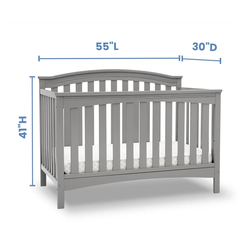 2026 NewDelta Children Waverly 6-in-1 Convertible Baby Crib. Grey