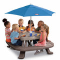 2026 NewLittle Tikes Outdoor Fold 'N Store Kids Picnic Table Toy with Market Umbrella, Multi-Color, Ages 2+