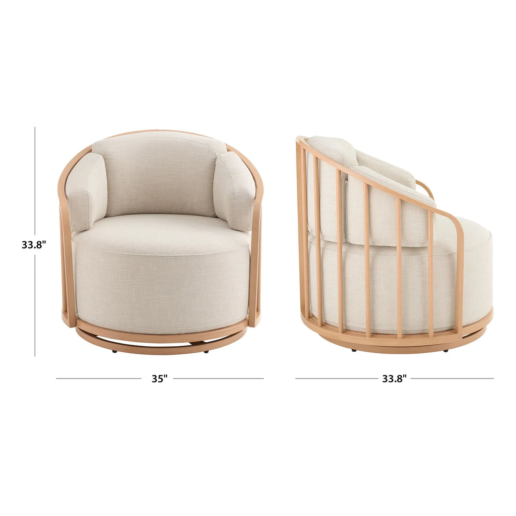 2026 NewBetter Homes & Gardens Lillian Swivel Birdcage Accent Chair, Cream Linen