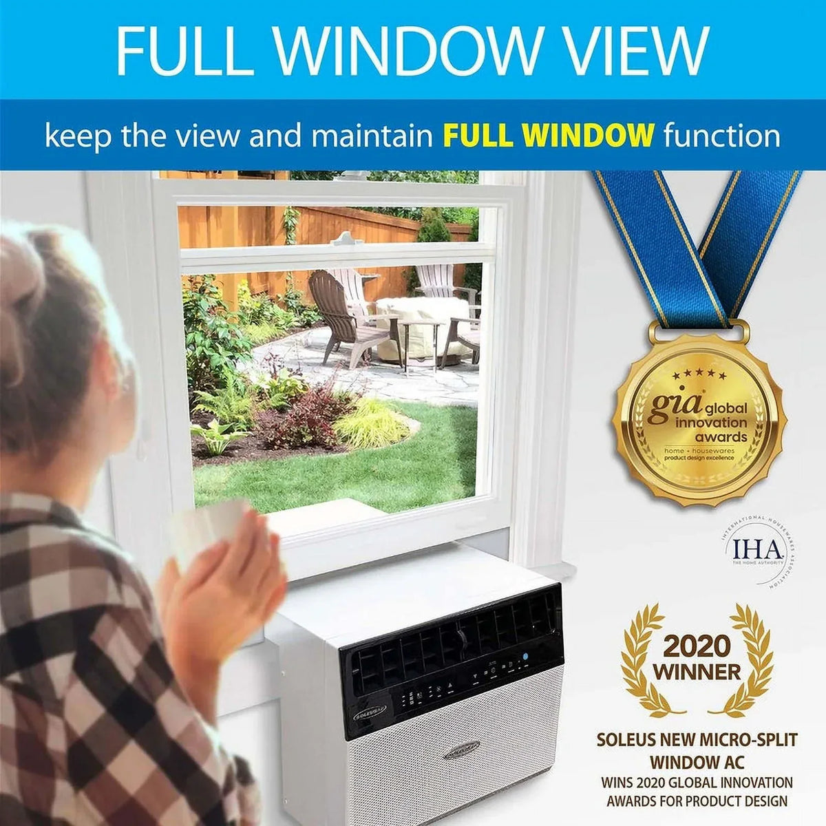 2026 NewRestored Soleus Air 8,000 BTU Saddle Window Air Conditioner with Wi-Fi (Refurbished)