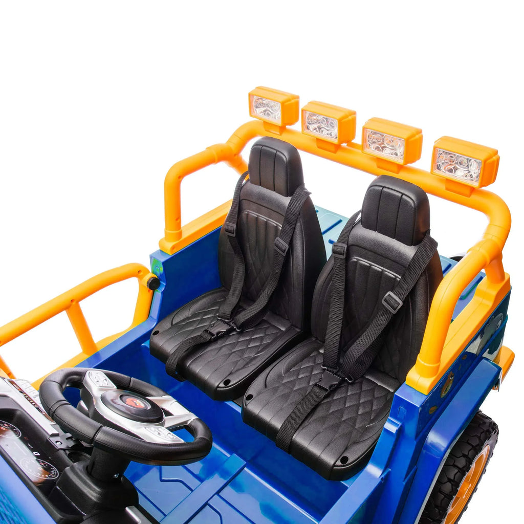 2026 NewJoyracer 24 Volt Ride on Toys for Big Kids, Licensed Angry Birds Ride on Truck with Remote, 2 Seater 4WD Electric Ride ons with Shovel, Bluetooth, Lights, Power Car Wheels for 3-8, 130lbs, Green