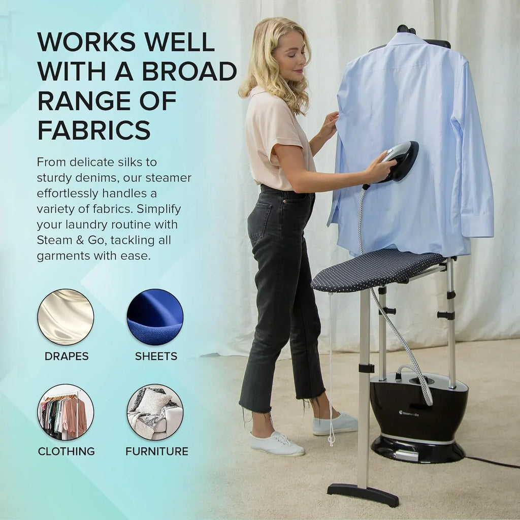 2026 NewSteam & Go All-in-One Garment Steamer & Clothes Iron with Ironing Board & Hanger